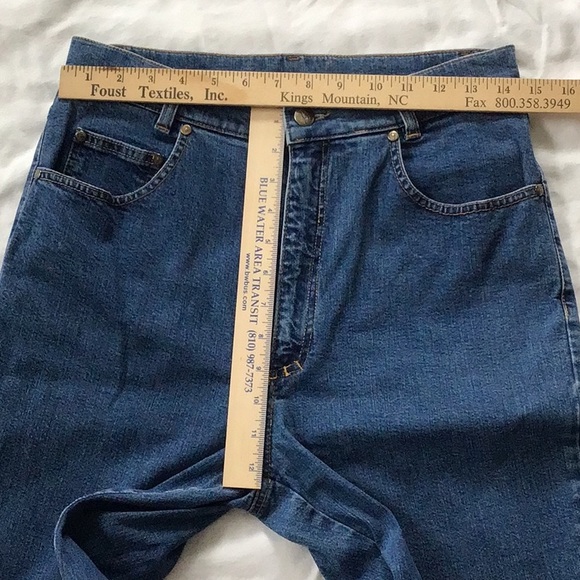 VTG GEIGER Blue Denim Straight Leg High Rise Zip Front 5 Pocket - Picture 7 of 9